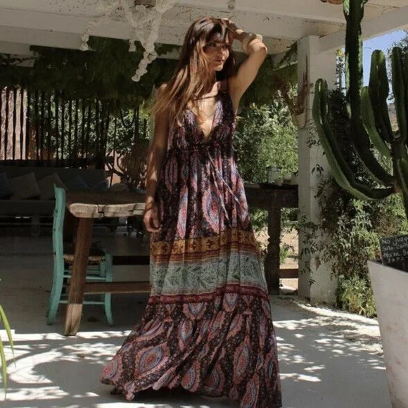 Zara Paisley Print Flowy Maxi Dress - Picture 16 of 16